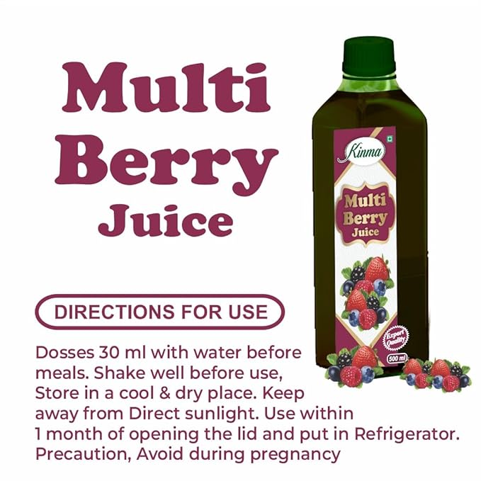 KINMA Multi Berry Juice, 500ml, Antioxidant Rich Mixed Berry Blend with Vitamin C, High health benefits, Full of Nutrients