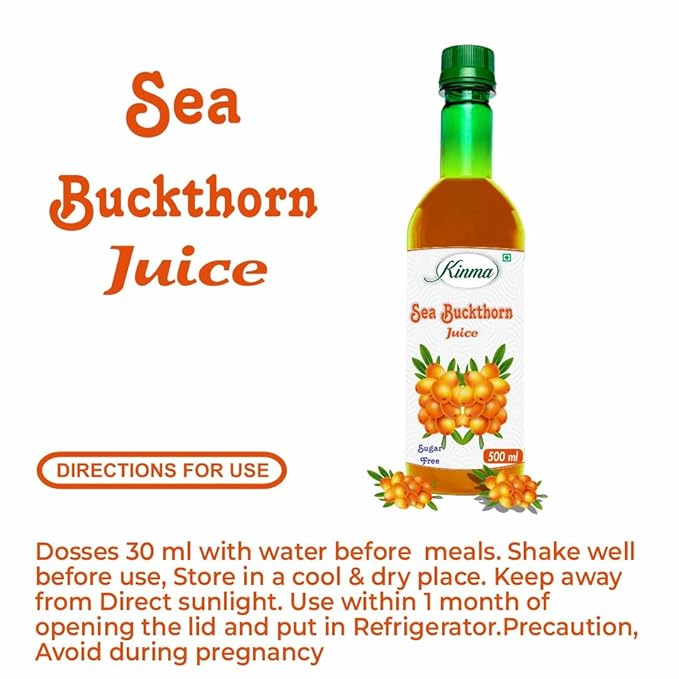 KINMA Himalayan Sea Buckthorn Pulp Concentrate 300ml | Rich in Omega 3, 6, 7, 9 & Vitamin C | Natural Immunity Booster | Antioxidant | No Added Sugar | Supports Skin & Heart Health
