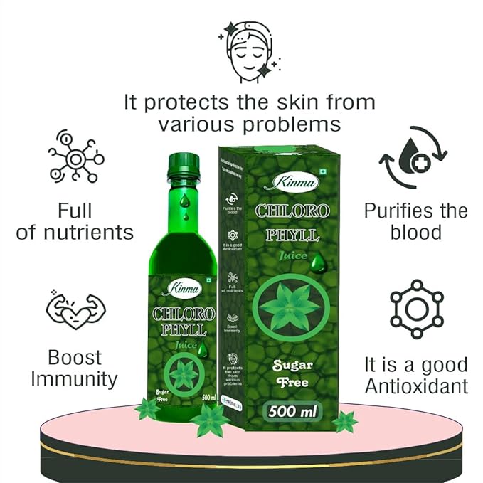 KINMA Chlorophyll Juice | 500ml | Natural Detox & Energy Booster | Internal Deodorant for Digestion & Skin Health | Vegan & Organic for Hydration & Immunity