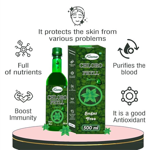 KINMA Chlorophyll Juice | 500ml | Natural Detox & Energy Booster | Internal Deodorant for Digestion & Skin Health | Vegan & Organic for Hydration & Immunity