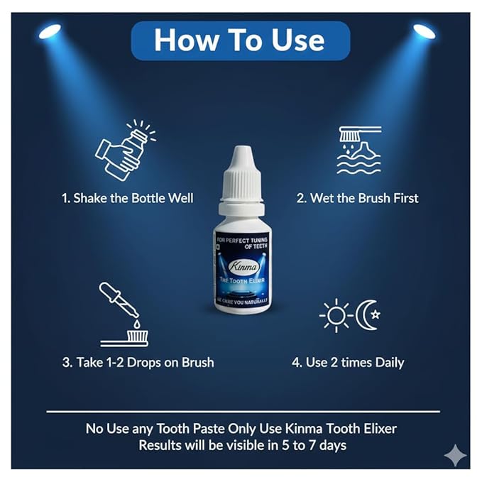 KINMA Natural Tooth & Gum Elixir | Herbal Oral Care | All-in-One Solution for Toothache Relief, Gum Strengthening, Sensitivity Protection & Bad Breath Control