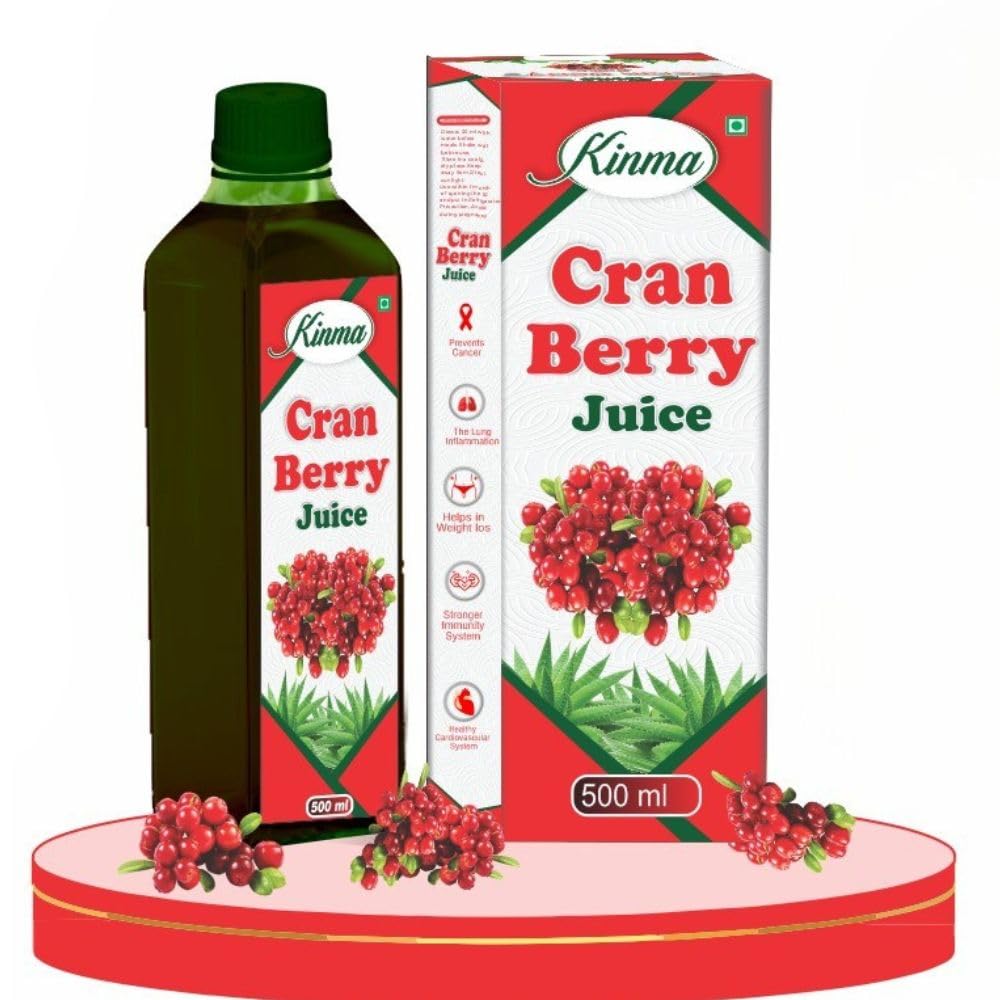 KINMA Cran Berry Juice 500ml | 100% Pure No Added Sugar | Fresh Cranberries Good for Health | Antioxidant Powerhouse | Preservative-Free