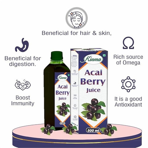 KINMA Acai Berry Juice For Body Antioxidant | Detoxification Antiviral | Immunity Power | Mix Berry Juice | Weight Management | helping in UTI problem | 500Ml