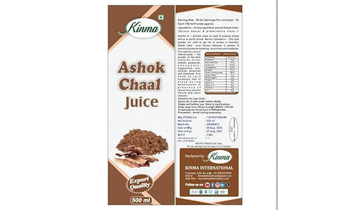 KINMA Ashok Chaal Juice | Ayurvedic Herbal Supplement for Menstrual & Hormonal Health | 500 ml