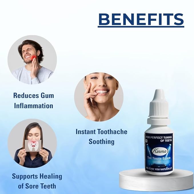 KINMA Natural Tooth & Gum Elixir | Herbal Oral Care | All-in-One Solution for Toothache Relief, Gum Strengthening, Sensitivity Protection & Bad Breath Control