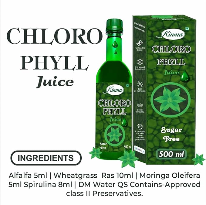 KINMA Chlorophyll Juice | 500ml | Natural Detox & Energy Booster | Internal Deodorant for Digestion & Skin Health | Vegan & Organic for Hydration & Immunity