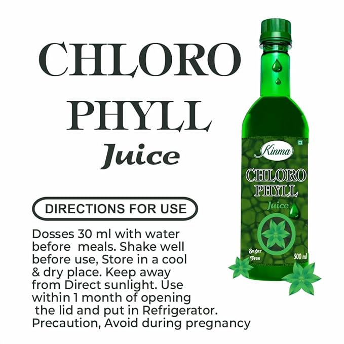 KINMA Chlorophyll Juice | 500ml | Natural Detox & Energy Booster | Internal Deodorant for Digestion & Skin Health | Vegan & Organic for Hydration & Immunity