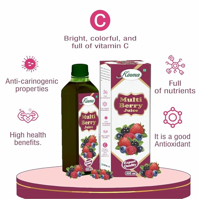 KINMA Multi Berry Juice, 500ml, Antioxidant Rich Mixed Berry Blend with Vitamin C, High health benefits, Full of Nutrients